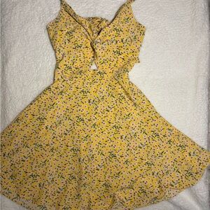 Floral Yellow Sleeveless Dress